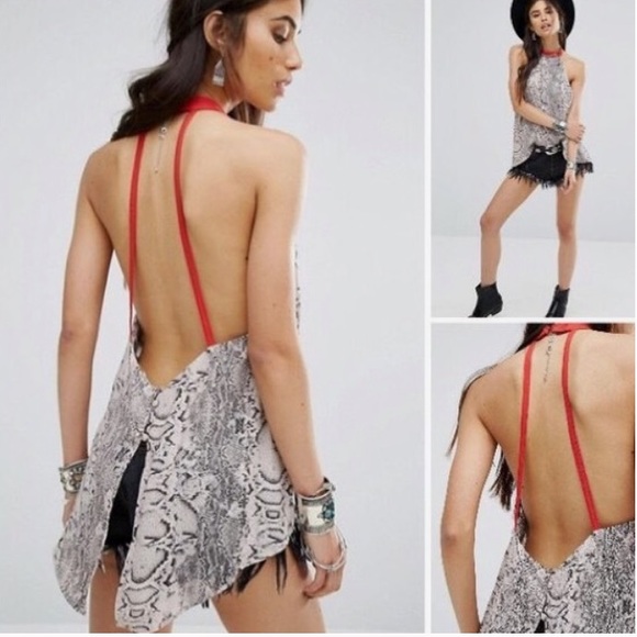 Free People Tops - Through the Night Snakeskin Printed Tank